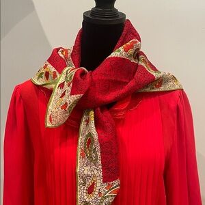 Elegant Red Paisley Scarf vintage accent